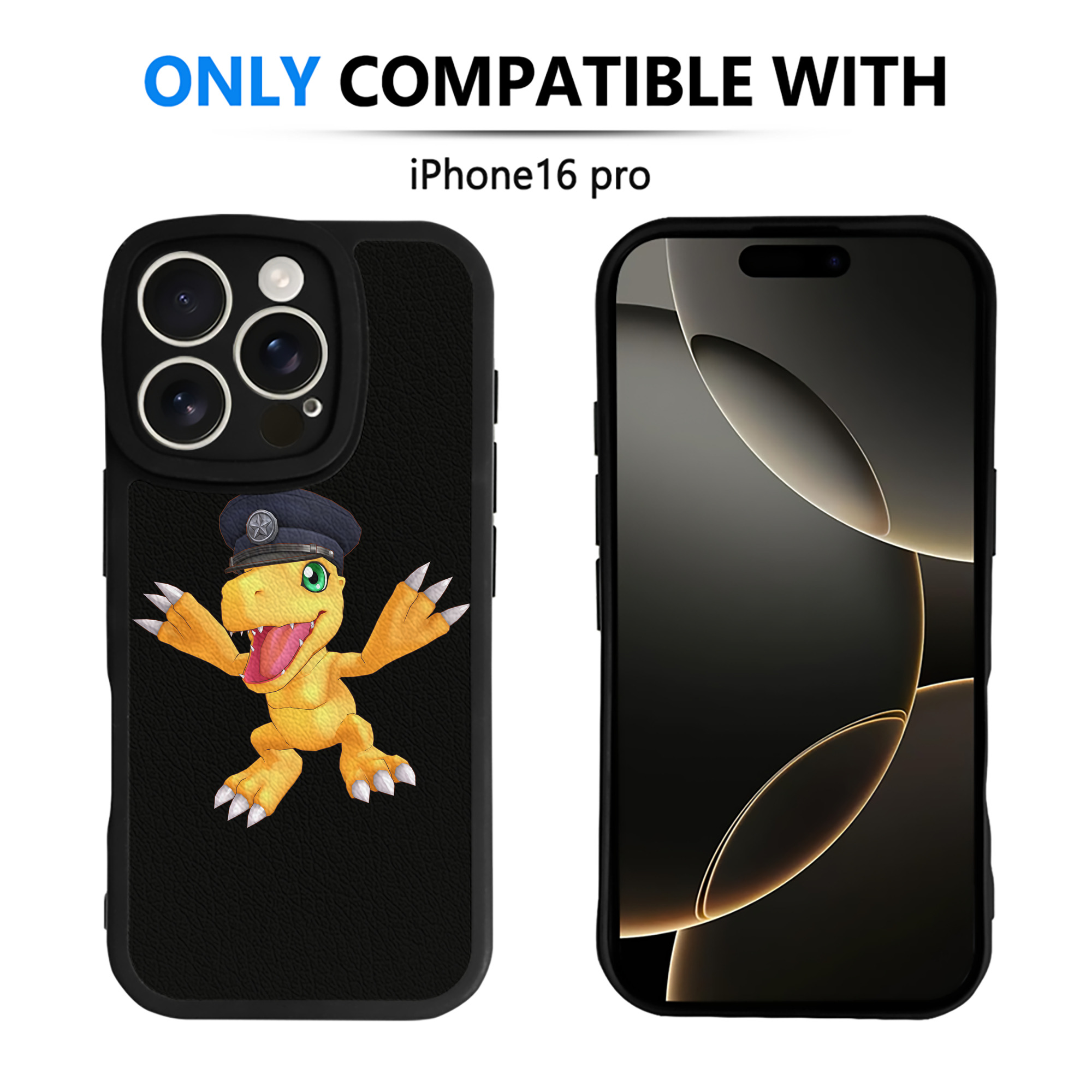 （画像用） Digimon デジタルモンスター/デジモン 【iPhone 16シリーズ対応】シリコンスマホケース（レザー調） 材質：シリコン